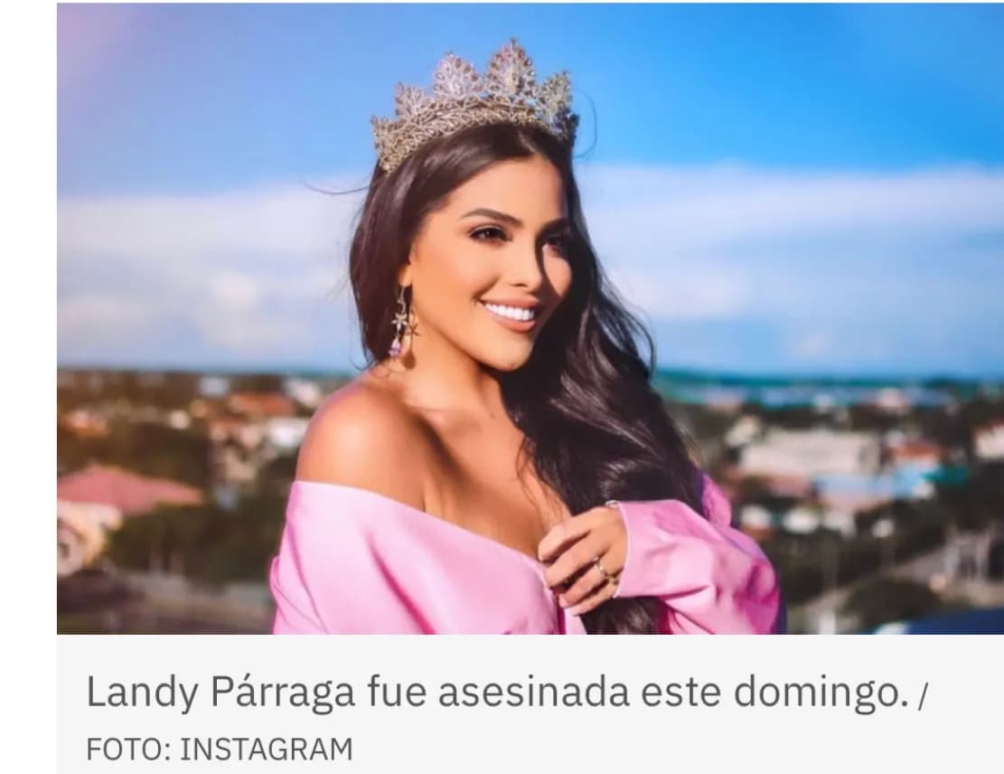 Asesinan en un restaurante a excandidata de Miss Ecuador, Landy Párraga, a los 23 años