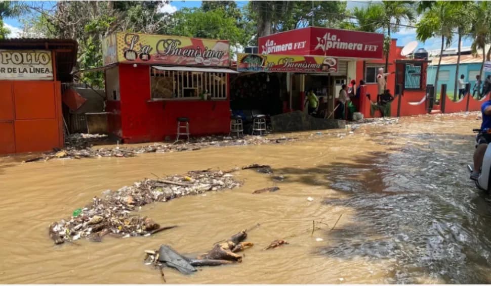 Desbordamiento del Yaque del Norte pone en alerta roja a Castañuelas